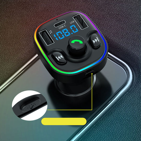 Earldom FM Transmitter Αυτοκινήτου με Bluetooth / USB / Type-C