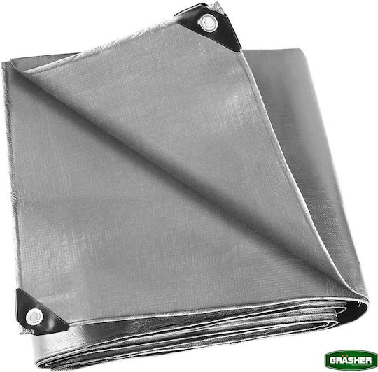 Grasher Waterproof Tarpaulin 190gr/m² 6x4m. Heavy Duty Gray