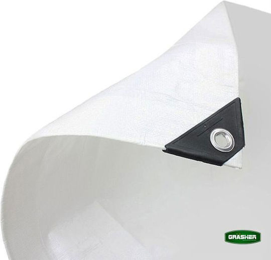 Grasher Αδιάβροχος Μουσαμάς 190gr/m² 12x6μ. Βαρέως Τύπου Λευκός