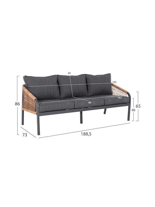 Set Camera De Zi Pentru Exterior Drimm 4 Piese Antracit Cu Perne
