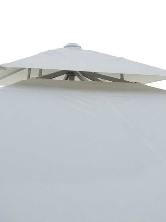 Umbrelă Profesională Pătrată Din Aluminiu Albă 3.5x3.5m