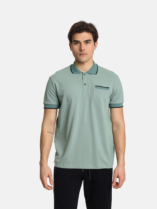 Paco & Co Bluza Bărbătească cu Mânecă Scurtă Polo Verde