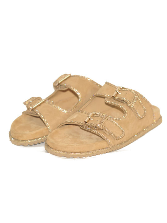 Studio Women's Flat Sandals Anatomic in Beige Color