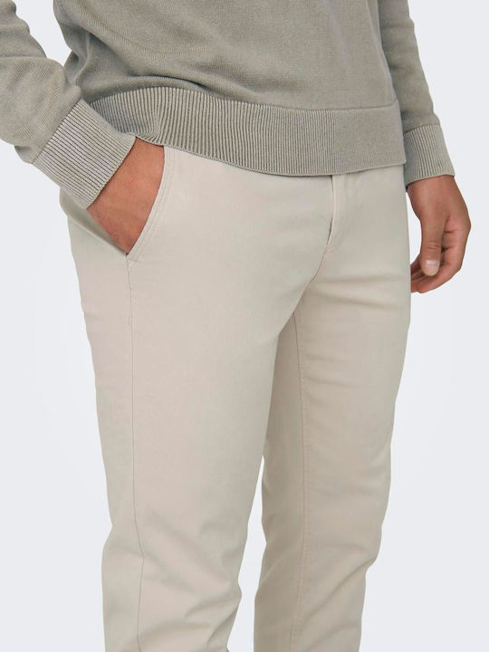 Only & Sons Men's Trousers in Slim Fit Beige