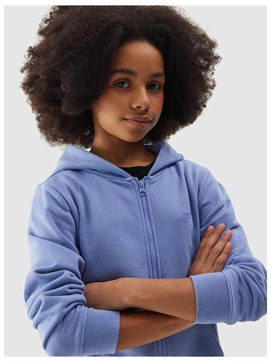 Kids Cardigan Cotton with Hood Blue
