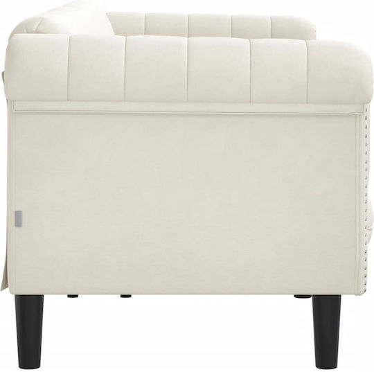 Dreisitzer Samt Sofa Beige 203x77x74cm