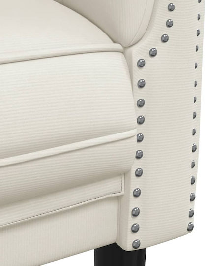Dreisitzer Samt Sofa Beige 203x77x74cm