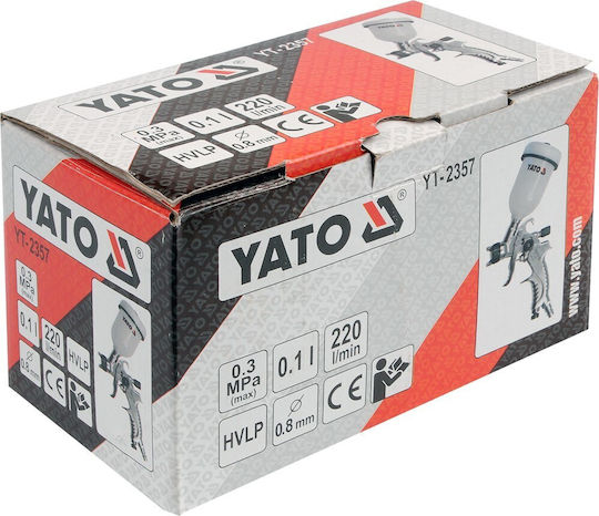 Yato Luft-Spritzpistole HVLP Schwimmender Becher 0,8mm