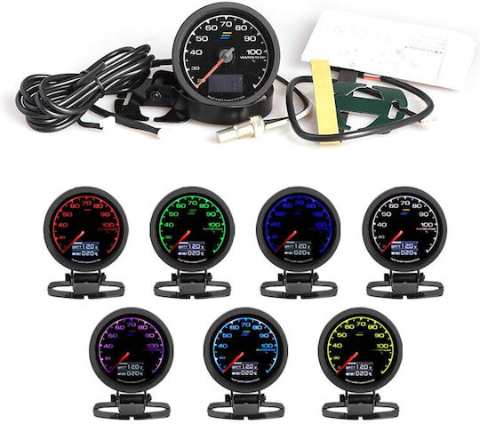 Car Dashboard Water Temperature and Voltmeter Digital Instrument 62mm