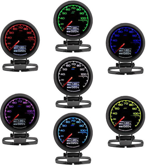 Car Dashboard Water Temperature and Voltmeter Digital Instrument 62mm