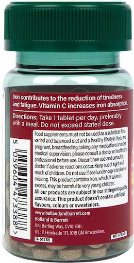 Holland & Barrett Iron με Βιταμίνη C 90 ταμπλέτες