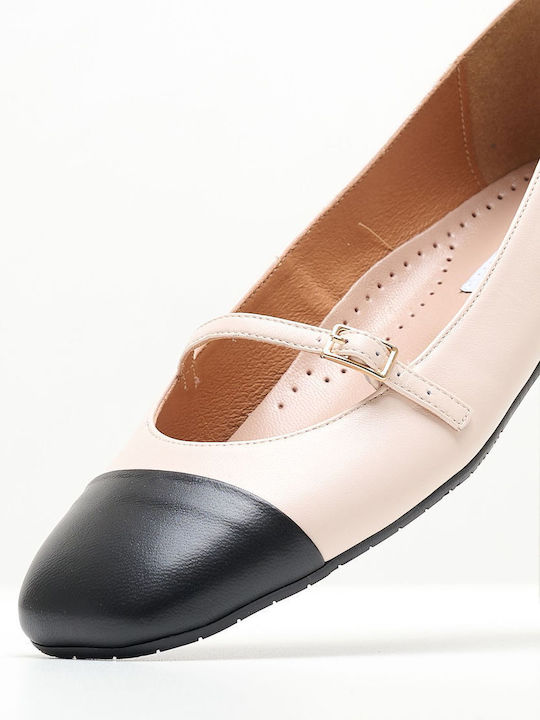 Mortoglou Leather Ballerinas Pink