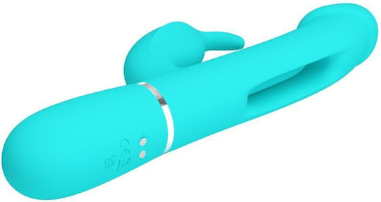 Pretty Love Kampas Rabbit 3 In 1 Multifunction Vibrator Tongue Aqua Green