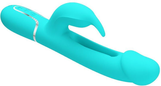 Pretty Love Kampas Rabbit 3 In 1 Multifunction Vibrator Tongue Aqua Green