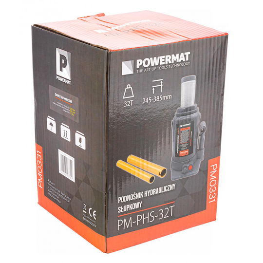 Powermat Υδραυλικός Γρύλος Μπουκάλας με Δυνατότητα Ανύψωσης έως 24.5εκ. και Φορτίο Βάρους έως 11.85 Τόνους