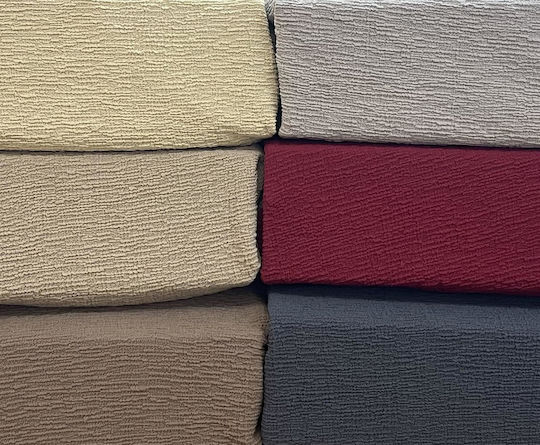 Linea Home Elastic Cover Three Seater Sofa Burgundy