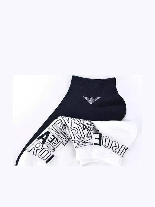 Emporio Armani Bărbați Șosete White / Blue 2Pachet