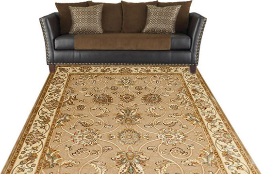Klonaras 45/491660 Teppich Rund Synthetisch,Polyester/Cotton/Leather Beige