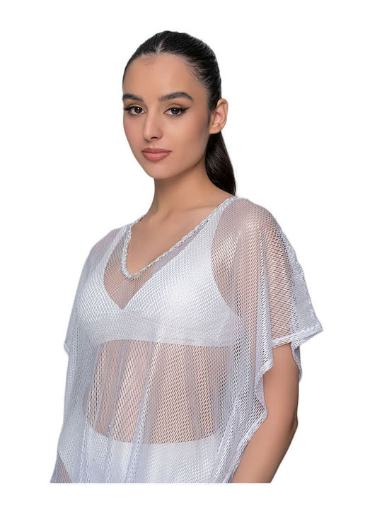 Milena by Paris Feminin Scurt Rochie de Plajă Silver