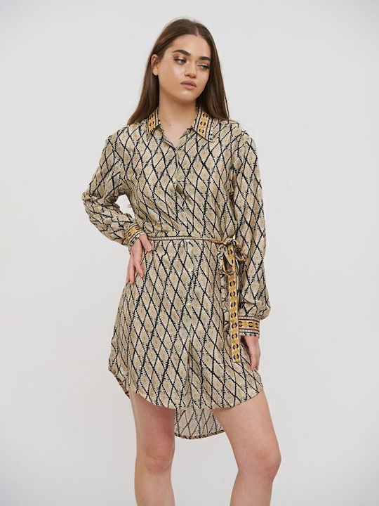 Ble Resort Collection Γυναικείο Κοντό Φόρεμα Παραλίας Καφέ