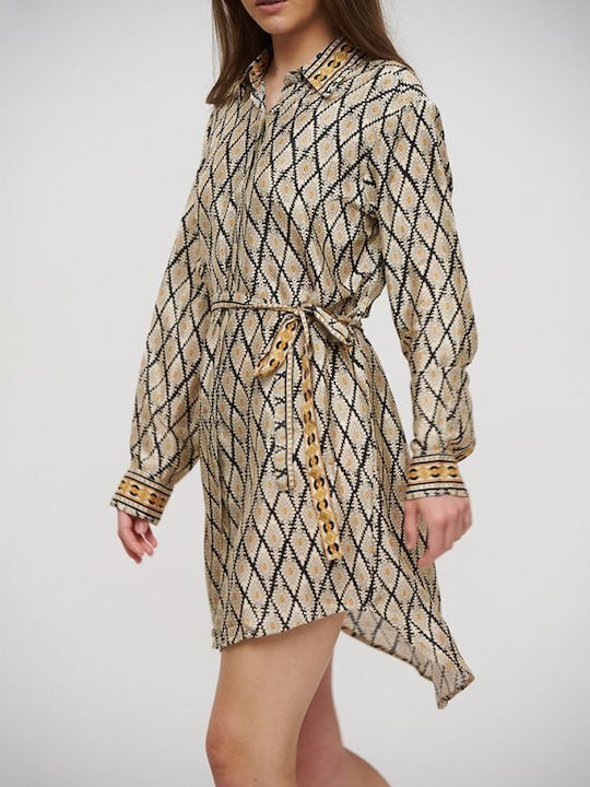 Ble Resort Collection Γυναικείο Κοντό Φόρεμα Παραλίας Καφέ