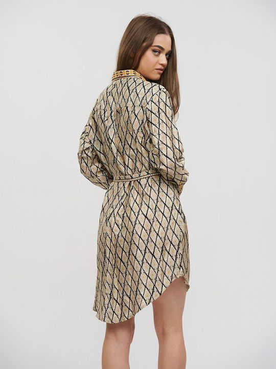 Ble Resort Collection Γυναικείο Κοντό Φόρεμα Παραλίας Καφέ