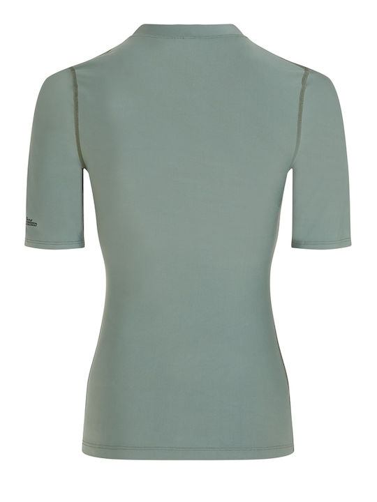 O'Neill UPF 50+ Women Short Sleeve Sun Protection Shirt Green