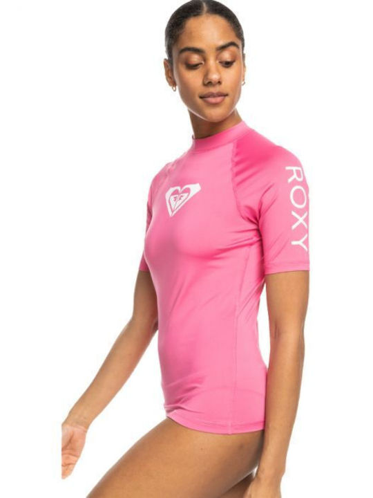 Roxy Whole Hearted Women's Short Sleeve Sun Protection Shirt Pink