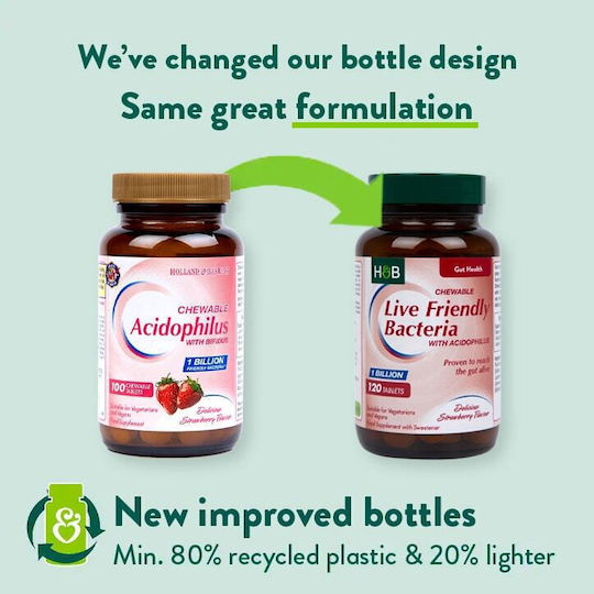 Holland & Barrett Live Friendly Bacteria 1 Billion Хранителна Добавка с Пробиотици 120 Таблетки