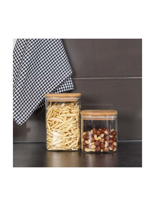 Estia Essentials Vase General Use with Lid Glass Transparent 950ml