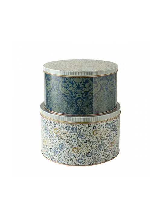 Laura Ashley Set of 2pcs Containers General Use with Lid Metallic