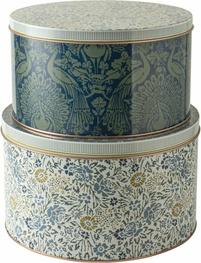 Laura Ashley Set of 2 General Use Boxes with Metallic Lid 2 Pieces