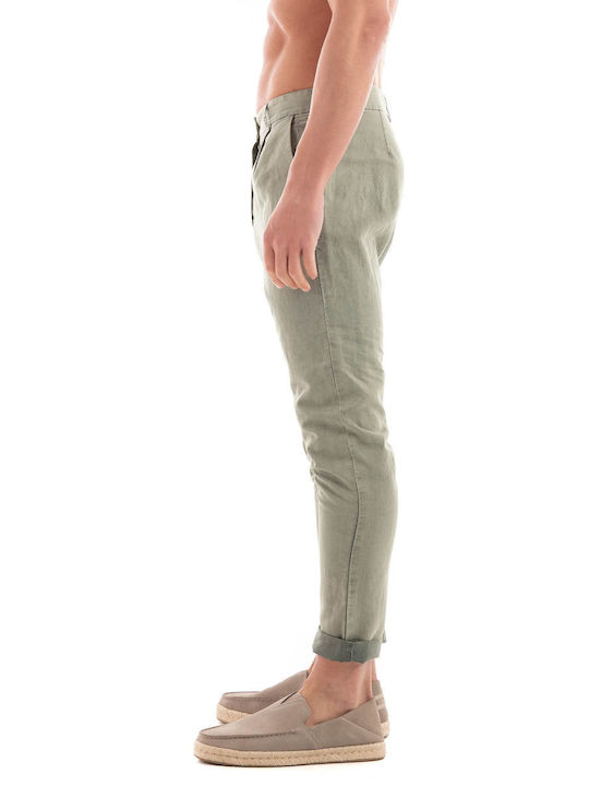 Dirty Laundry Ανδρικό Παντελόνι Chino σε Relaxed Εφαρμογή Light Olive