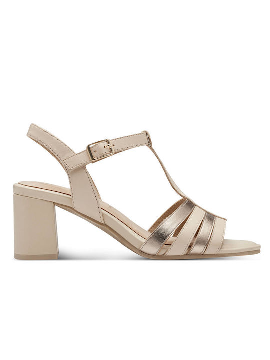 Tamaris Leather Women's Sandals Beige