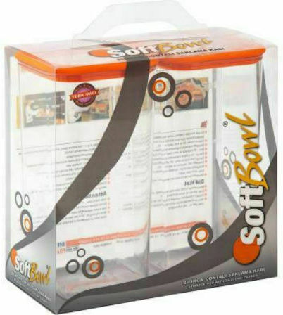 SoftBowl Softbowl Set 2 Bucăți Vaze Utilizare Generală cu Capac Ermetic Plastic Transparent 1200ml 2 Bucăți