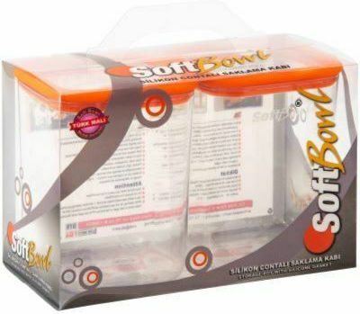 SoftBowl Softbowl Set 2 Bucăți Vaze Utilizare Generală cu Capac Ermetic Plastic Transparent 1200ml 2 Bucăți