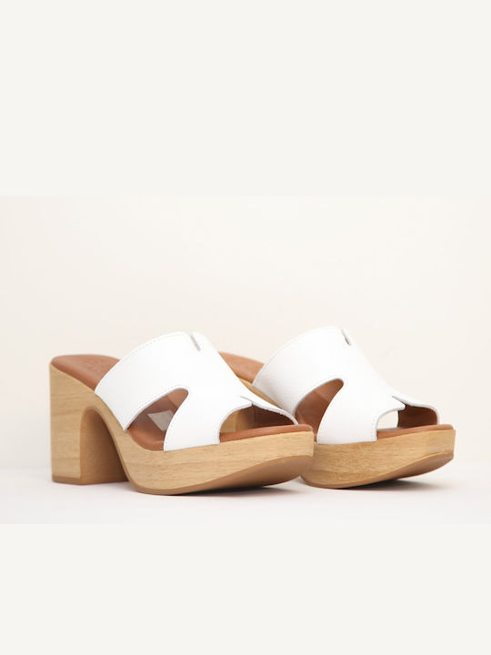 Oh My Sandals Women's Leather Platform Shoes White