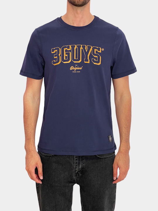 3Guys Men's Short Sleeve T-shirt BLUE NAVY