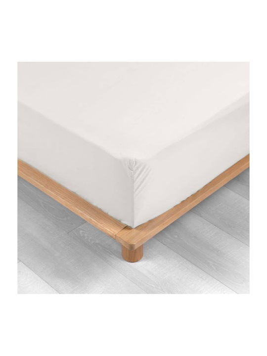 Douceur d'Intérieur Σεντόνι Υπέρδιπλο με Λάστιχο 160x200εκ. Μπέζ