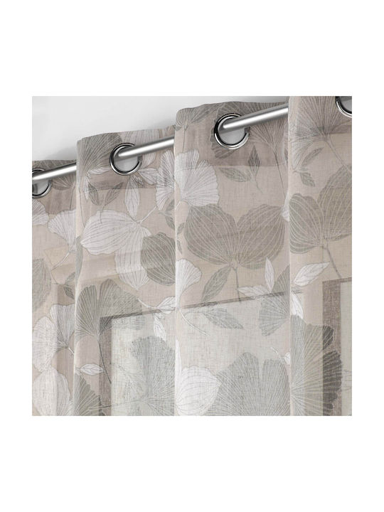 Flamingo Perdea Cu Capse L-c Ginko Bej 140x280cm