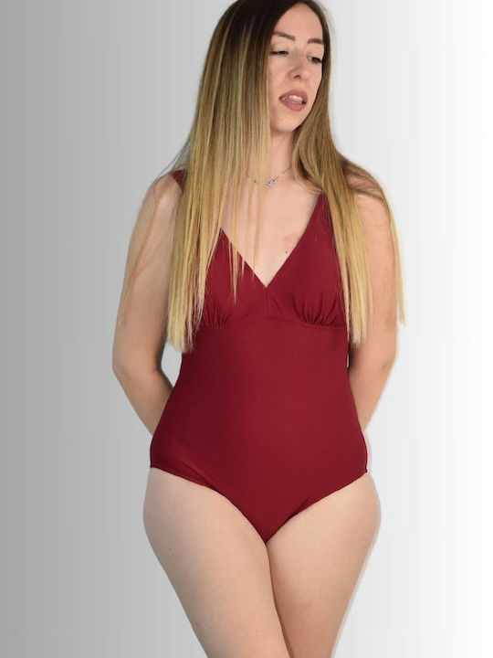 Esthisis Costum de baie întreg cu push-up BORDO