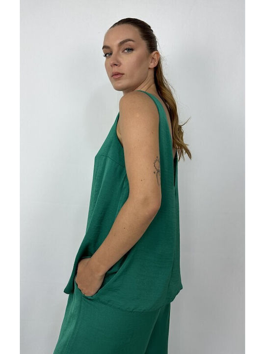 Moutaki Women's Blouse Sleeveless Green