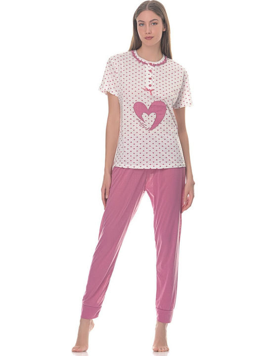 Cool Sommer Damen Pyjama-Set Pink
