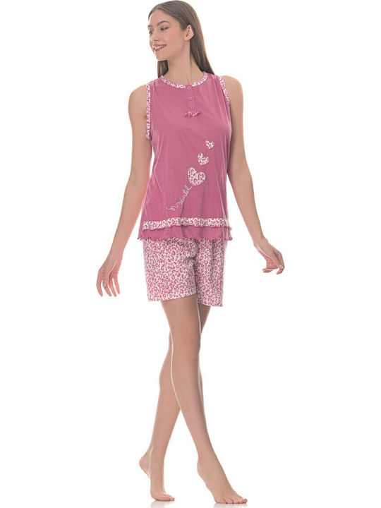 Cool Sommer Damen Pyjama-Set Pink