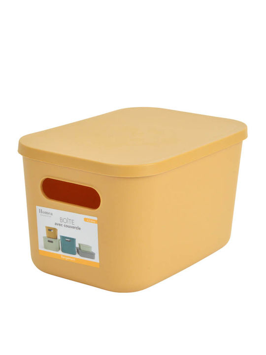 Plastic Storage Box with Lid Yellow 25x17.5x14.5cm 1pcs