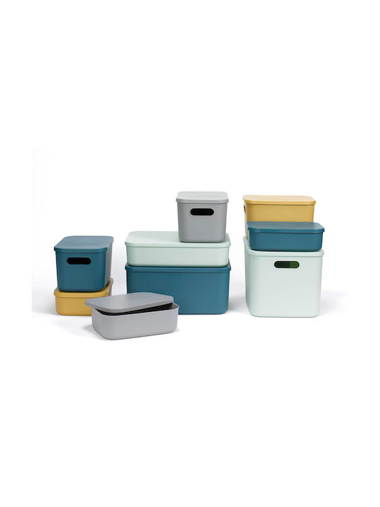 Plastic Storage Box with Lid Yellow 25x17.5x7.6cm 1pcs