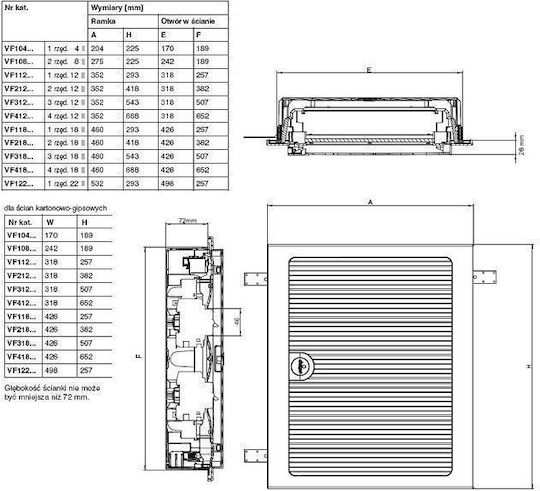 Hager Walled 22-Elements Fuse Box with 1 Row VF122PD