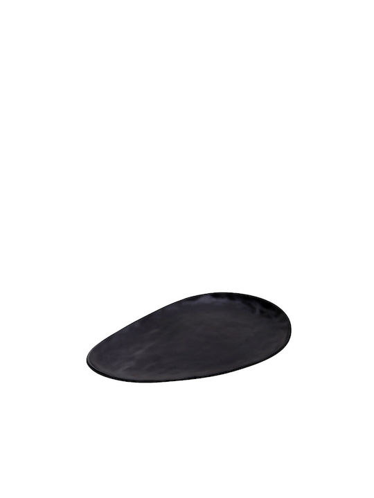 Espiel Wavy Matte Servierplatte Oval Kunststoff Schwarz 28x18cm 6Stück