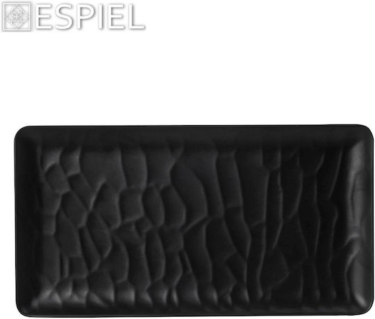 Espiel Wavy Matte Πιατέλα Σερβιρίσματος Ορθογώνια Πλαστική Black 32.5x26.5εκ. 6τμχ