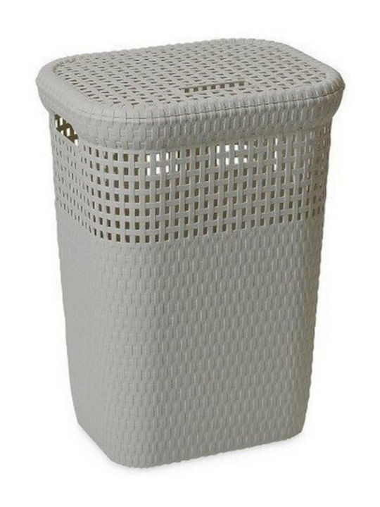 Click Wäschekorb aus Kunststoff mit Deckel 42x33x57cm Gray